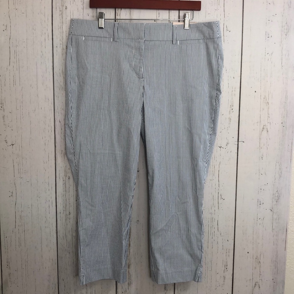 🆕 Ann Taylor Signature Crop Length Striped Pants - Picture 7 of 15